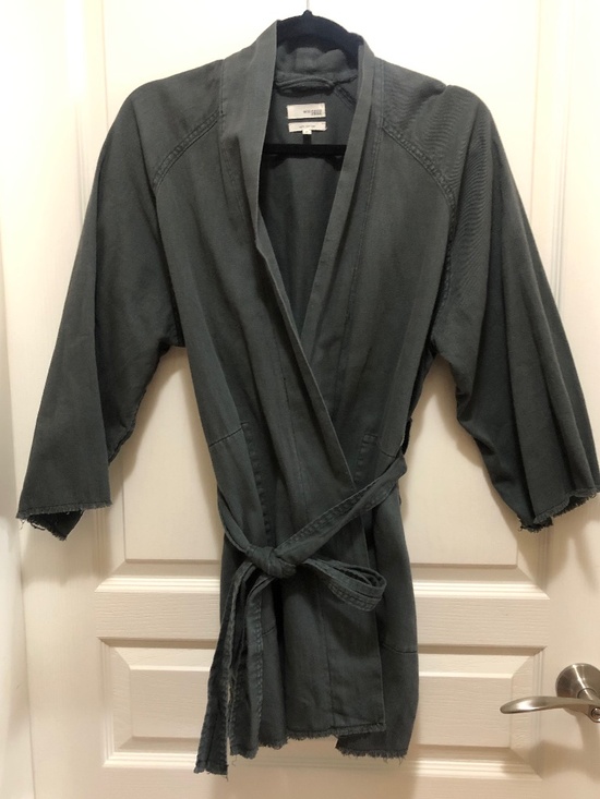 Wilfred Tops - Wilfred cotton belted kimono sz Med frayed trim and sleeves